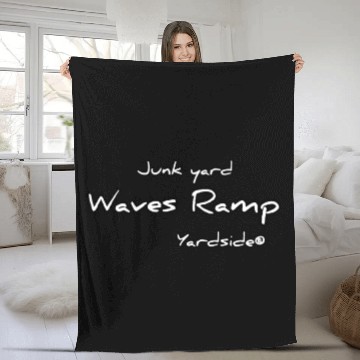 Discover Junk yard Waves Ramp Yardside font logo white Fleece Blankets