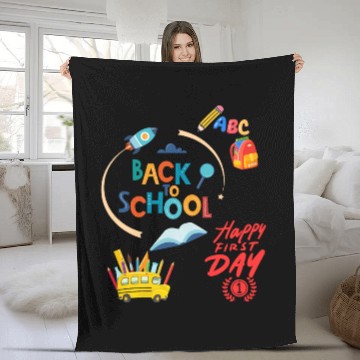 Discover Happy First Day Back To School Fleece Blankets