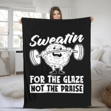 Discover Fitness Donut Funny Donut Gym Fleece Blankets