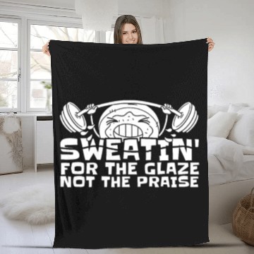 Discover Fitness Donut Funny Donut Gym Fleece Blankets