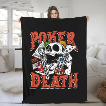 Discover Poker or death | lucky player skull Fleece Blankets