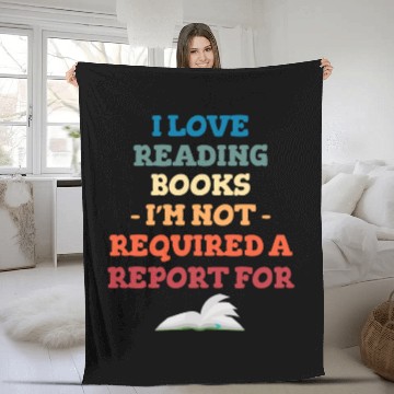 Discover I Love Reading Books Bookworm Library Teachers Fleece Blankets