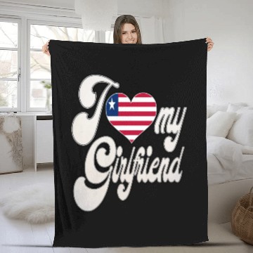 Discover LiberiaI Love My Liberian Girlfriend Fleece Blankets