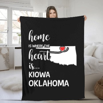 Discover Kiowa County Oklahoma Is Where My Heart Is Gift Fleece Blankets