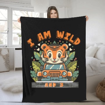Discover Tiger with Kids wild Fleece Blankets