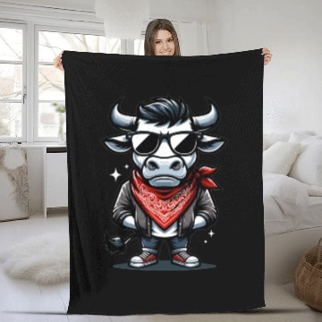 Discover Rodeo Bull Riding Livestock Show Farmer Cattle Fleece Blankets