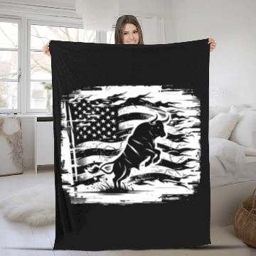 Discover Rodeo Bull Riding Livestock Show Farmer Cattle Fleece Blankets