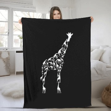 Discover Giraffe Wildlife Africa Giraffes Silhouette Fleece Blankets