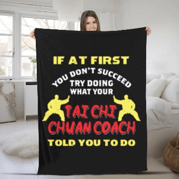 Discover Tai Chi Chuan Coach Fleece Blankets