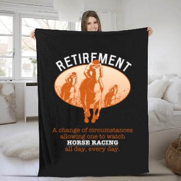 Discover Retirement Plan Horse Racing Fleece Blankets