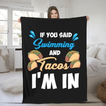 Discover Swimming and Tacos Fleece Blankets