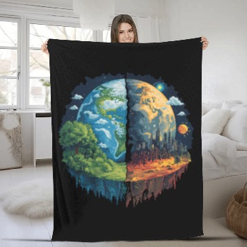 Discover Lets not the planet Fleece Blankets