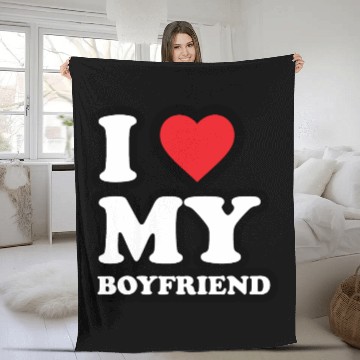 Discover I love my Boyfriend Fleece Blankets