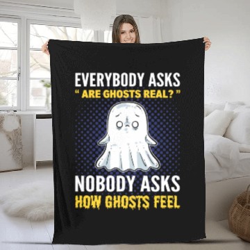 Discover Everybody Asks Are Ghosts Real? Ghost Hunting Fleece Blankets