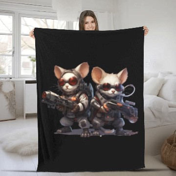 Discover Cyberpunk Infiltrator Mice Fleece Blankets