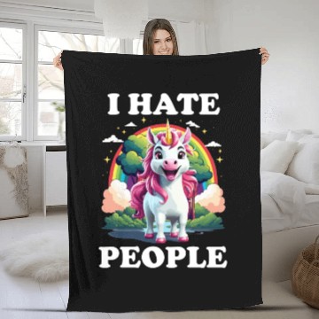 Discover I HATE PEOPLE Fleece Blankets