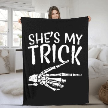 Discover Shes My Trick Matching Couple Halloween Fleece Blankets