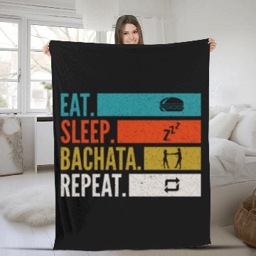 Discover Eat Sleep Bachata Repeat Sensual Dance Fleece Blankets