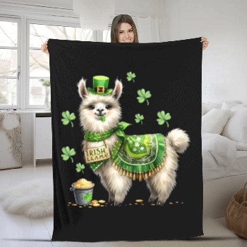Discover Irish LLama St Patrick Day Fleece Blankets