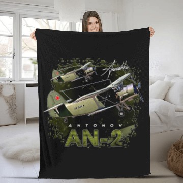 Discover Antonov AN-2 Vintage Russian Aircraft Fleece Blankets