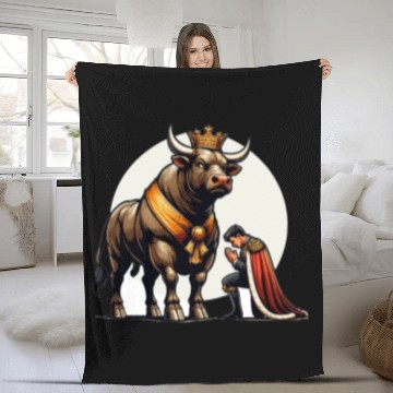 Discover Rodeo Bull Riding Livestock Show Farmer Cattle Fleece Blankets