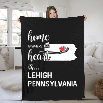 Discover Lehigh County Pennsylvania Is Where My Heart Is Fleece Blankets
