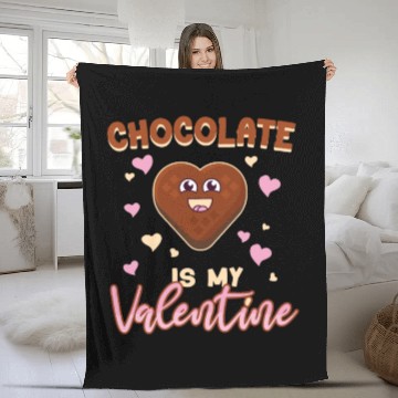 Discover Chocolate Is My Valentine Heart Cute Chocolate Fleece Blankets