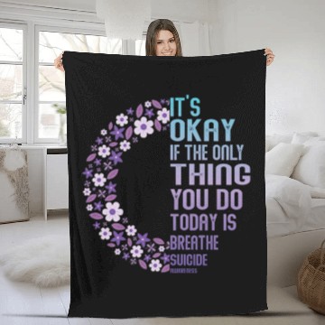 Discover Mental Health Warrior Purple and Teal Fleece Blankets