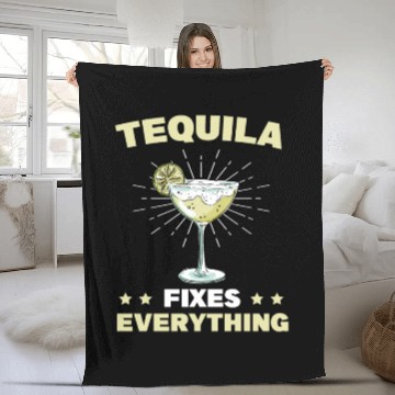 Discover Tequila Fixes Everything Alcohol Cinco De Mayo Fleece Blankets