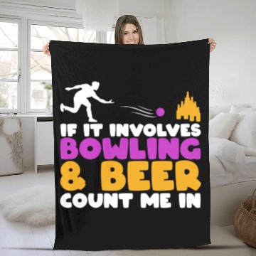 Discover Beer Bowling Lover Fleece Blankets