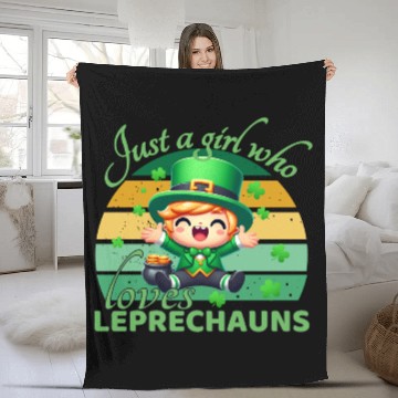 Discover Just A Girl Who Loves Leprechauns Fleece Blankets
