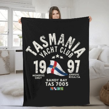 Discover Tasmania Yacht Club Regatta Design Fleece Blankets