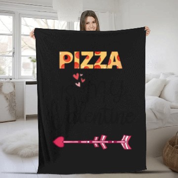 Discover PIZZA is my valentine - Arrow Pointing Right Fleece Blankets