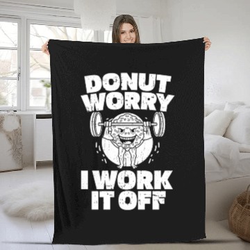 Discover Fitness Donut Funny Donut Gym Fleece Blankets