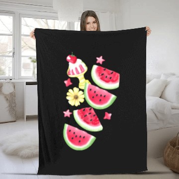 Discover Watermelon Sweet Summer Treat Design Fleece Blankets