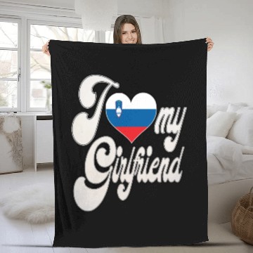 Discover SloverniaI Love My Slovenian Girlfriend Fleece Blankets