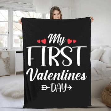 Discover My First Valentines Day Fleece Blankets