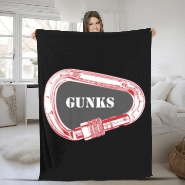 Discover Gunks Rock Climbing Carabiner Fleece Blankets