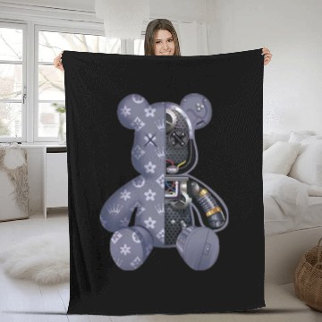 Discover Contemporary Robot Bear Fleece Blankets