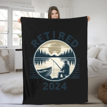 Discover Gone Fishing Not Working Retired 2024 Fleece Blankets
