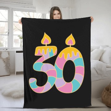 Discover Happy Birthday 30th Age Number Fleece Blankets