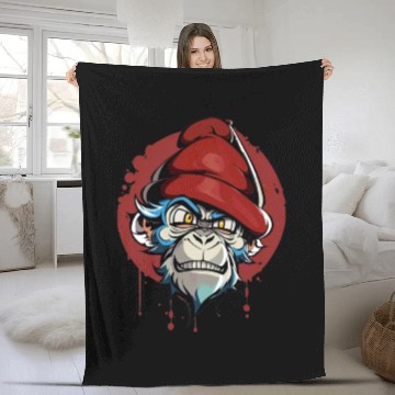 Discover Angry Monkey Design Fleece Blankets