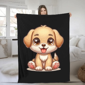 Discover Puppy-Eyed Playmate Fleece Blankets