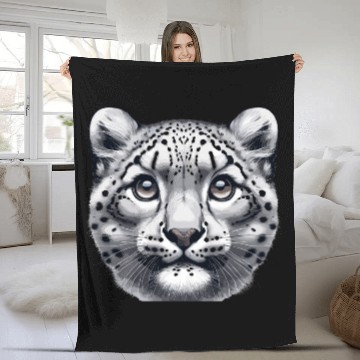 Discover Snow Leopard Leopard White Leopard Fleece Blankets