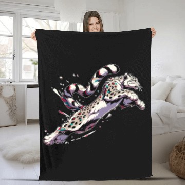 Discover Snow Leopard Leopard White Leopard Fleece Blankets