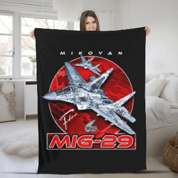 Discover MIG-29 Soviet Union Air Superiority Jet Fighter Fleece Blankets