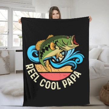 Discover Reel Cool Papa Fishing Captain Gift Fleece Blankets