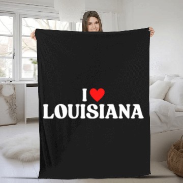 Discover I Love Louisiana I Heart LA Fleece Blankets