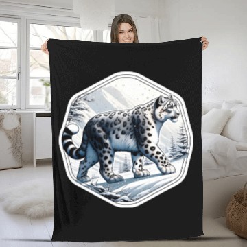 Discover Snow Leopard Leopard White Leopard Fleece Blankets