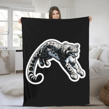 Discover Snow Leopard Leopard White Leopard Fleece Blankets